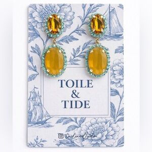 Amber Crystal Drop Earrings Turquoise Halo | Gold Statement Earrings Resort